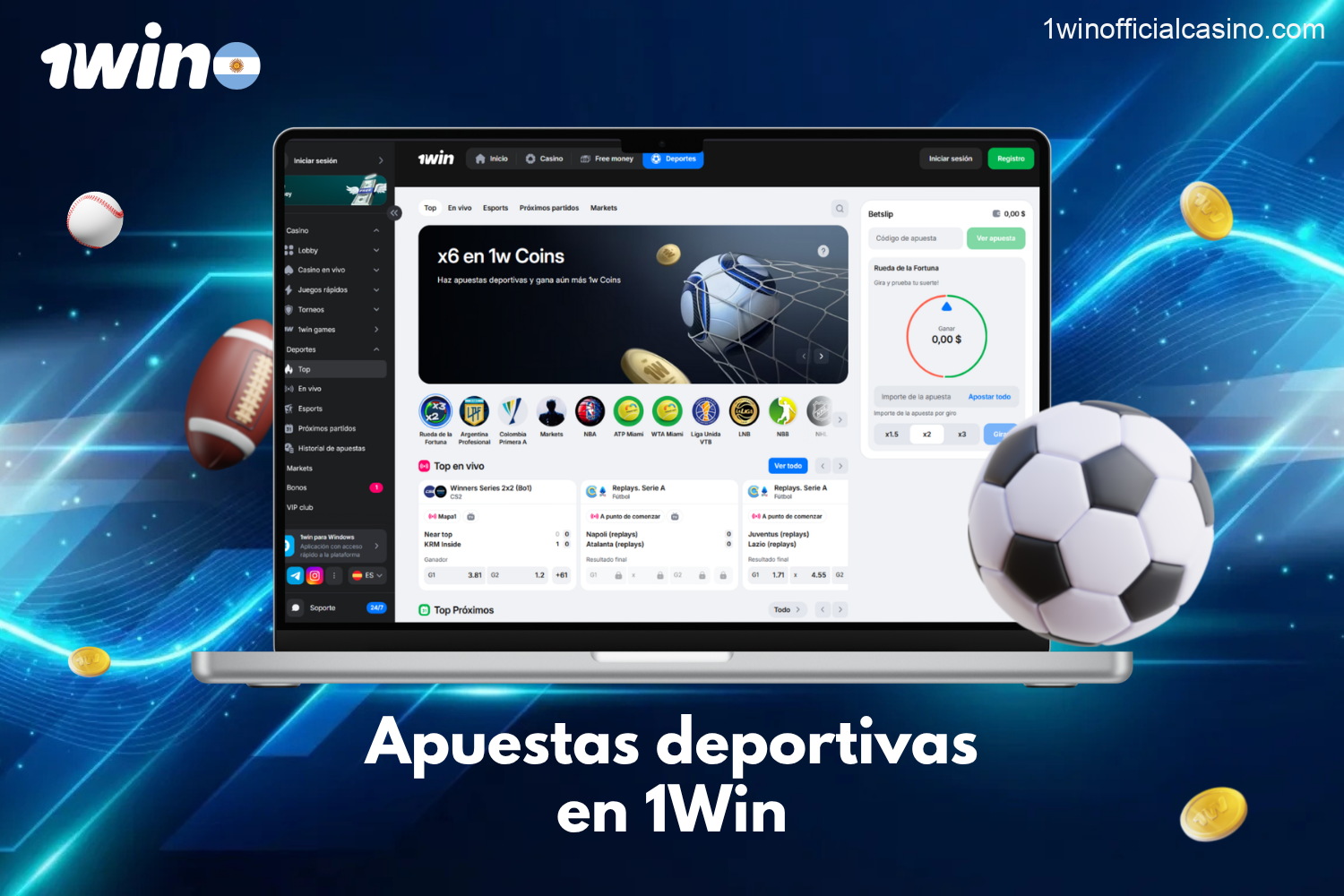 La aplicación móvil 1Win Argentina con apuestas deportivas, casino online, acceso rápido y una interfaz adaptativa